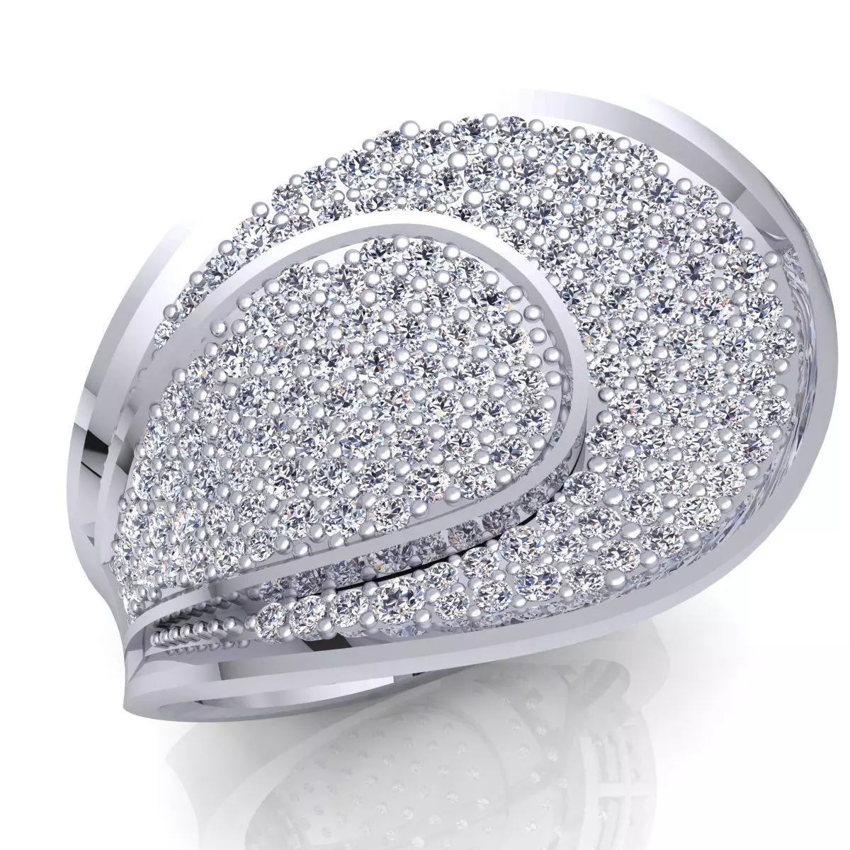 Fancy Diamond Ring  3D print model_4