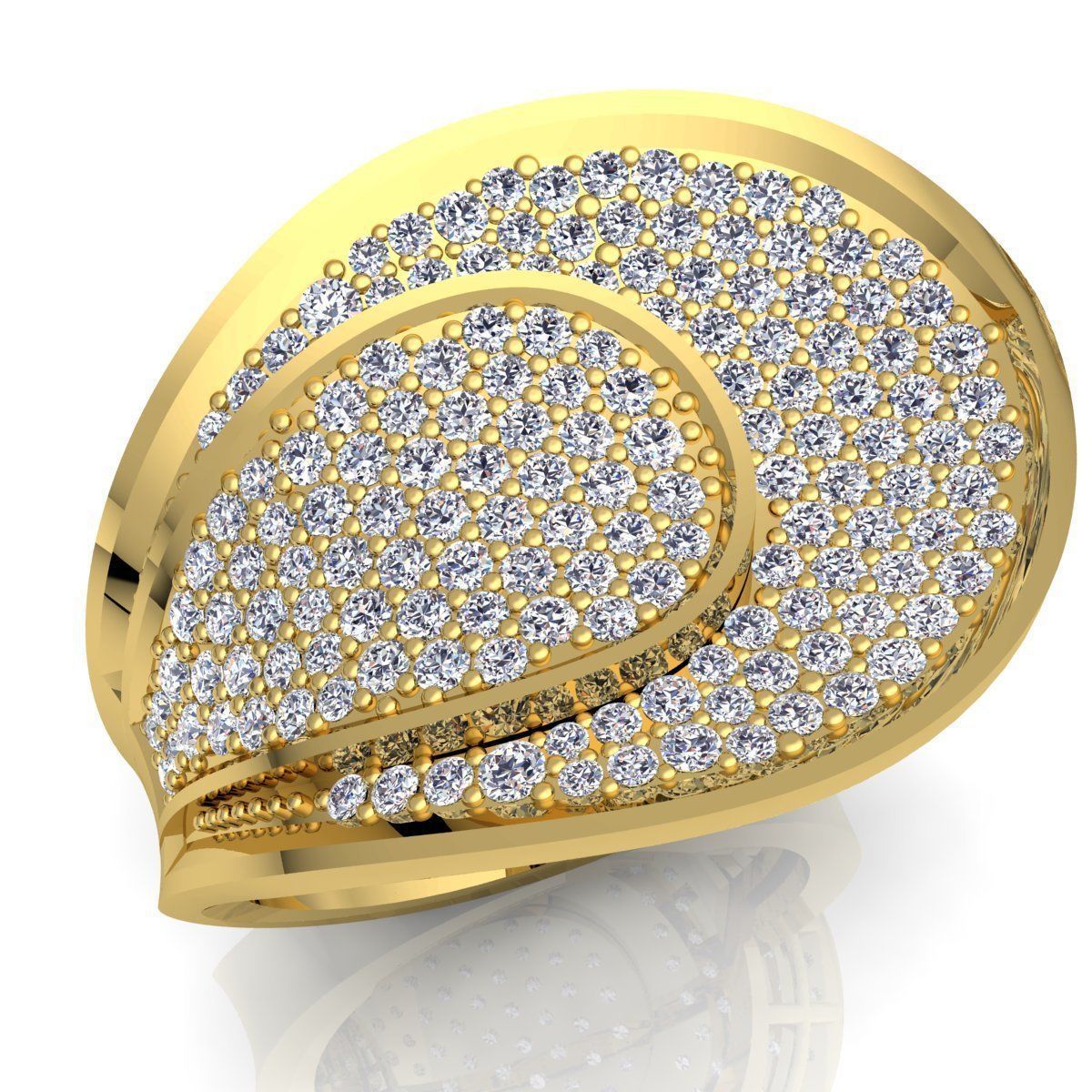 Fancy Diamond Ring  3D print model_5