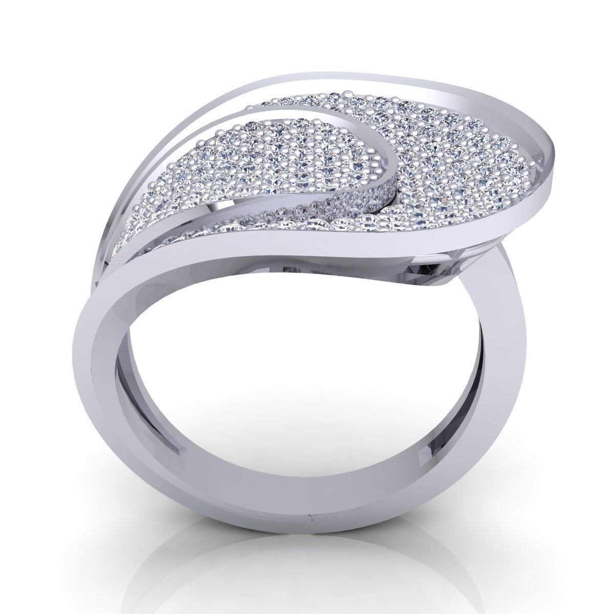 Fancy Diamond Ring  3D print model_9