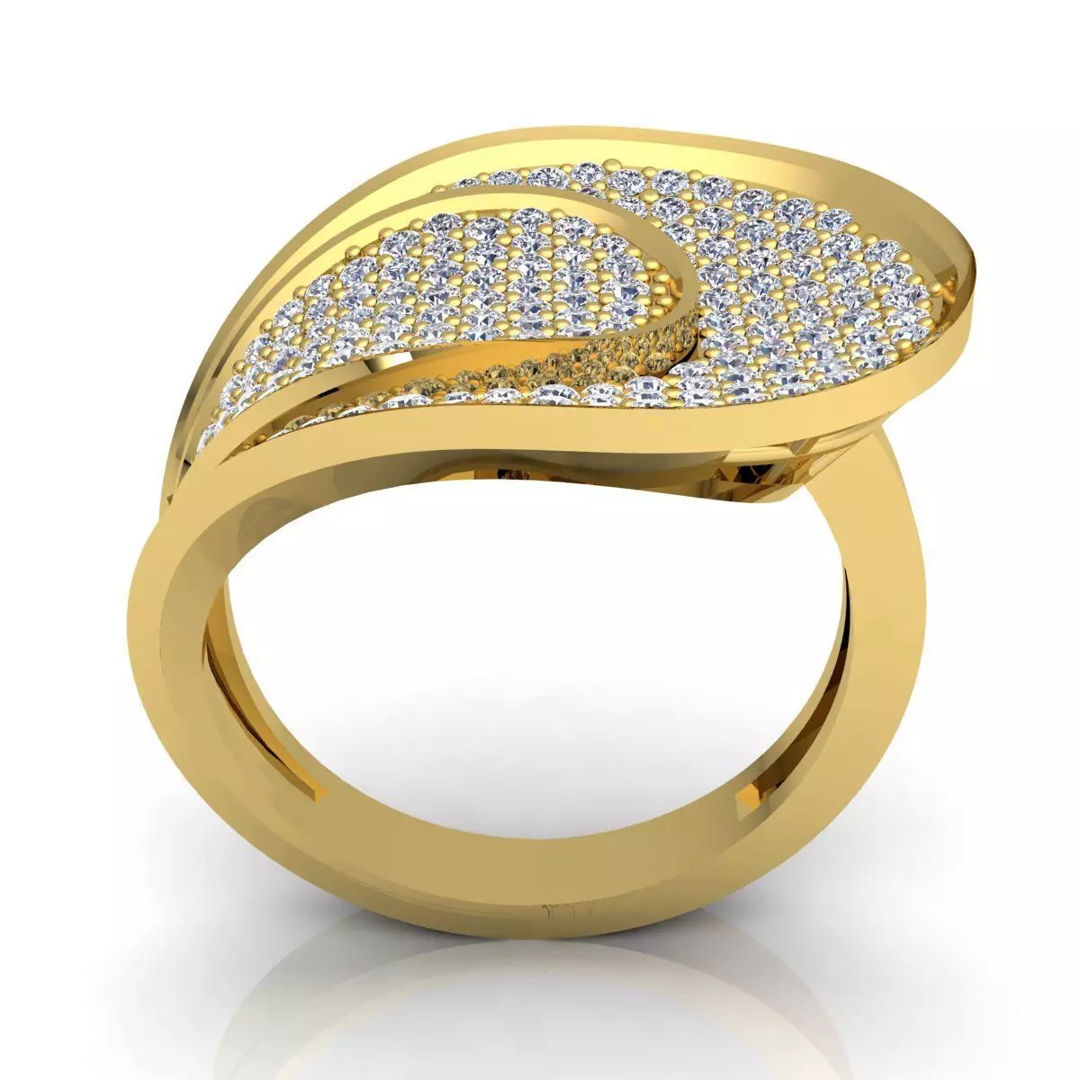 Fancy Diamond Ring  3D print model_3