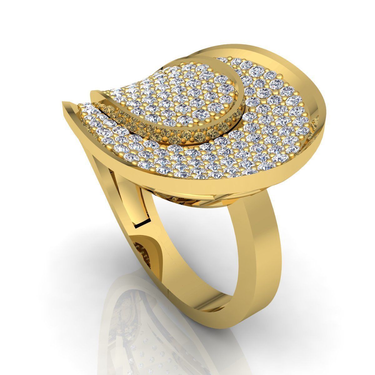 Fancy Diamond Ring  3D print model_10