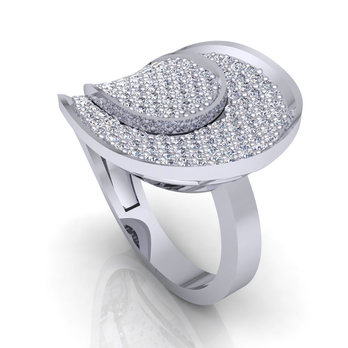 Fancy Diamond Ring  3D print model_12