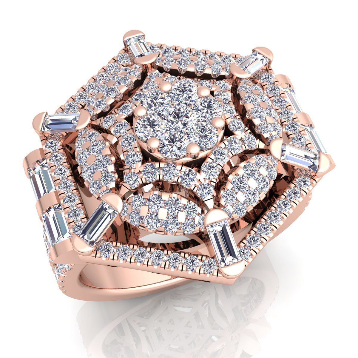 Diamond Ring  3D print model_2