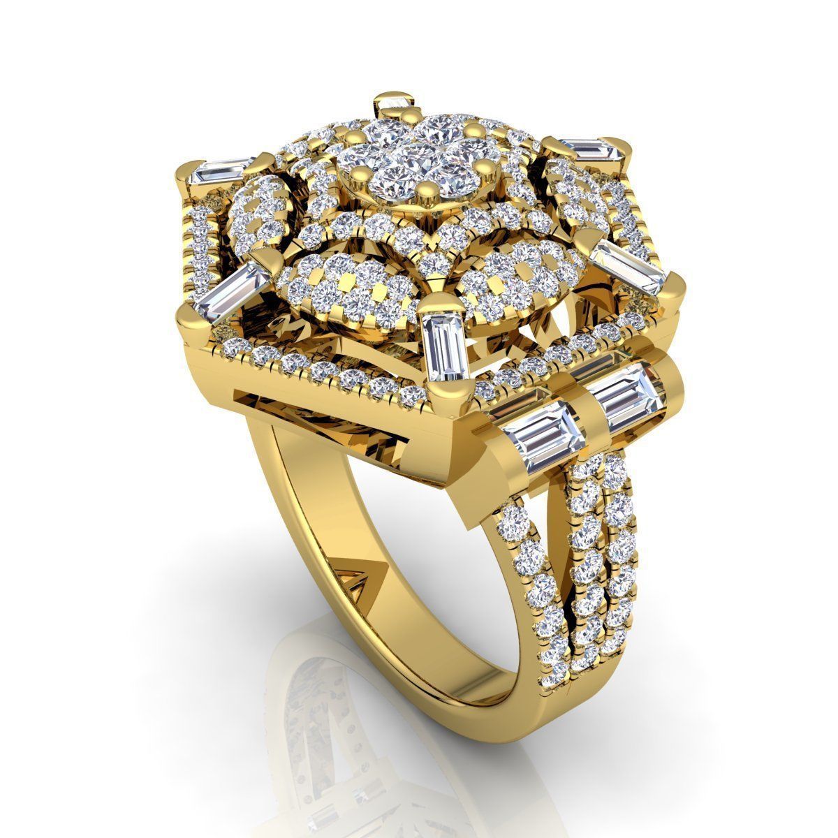 Diamond Ring  3D print model_6
