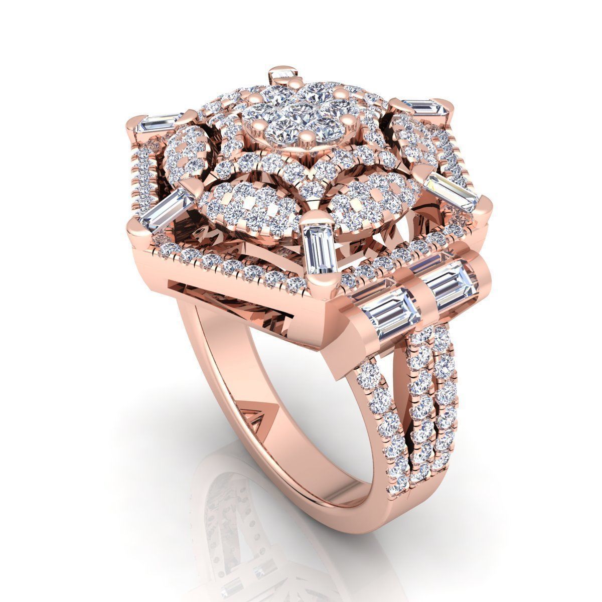 Diamond Ring  3D print model_7