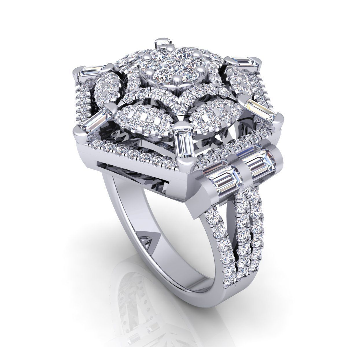 Diamond Ring  3D print model_8