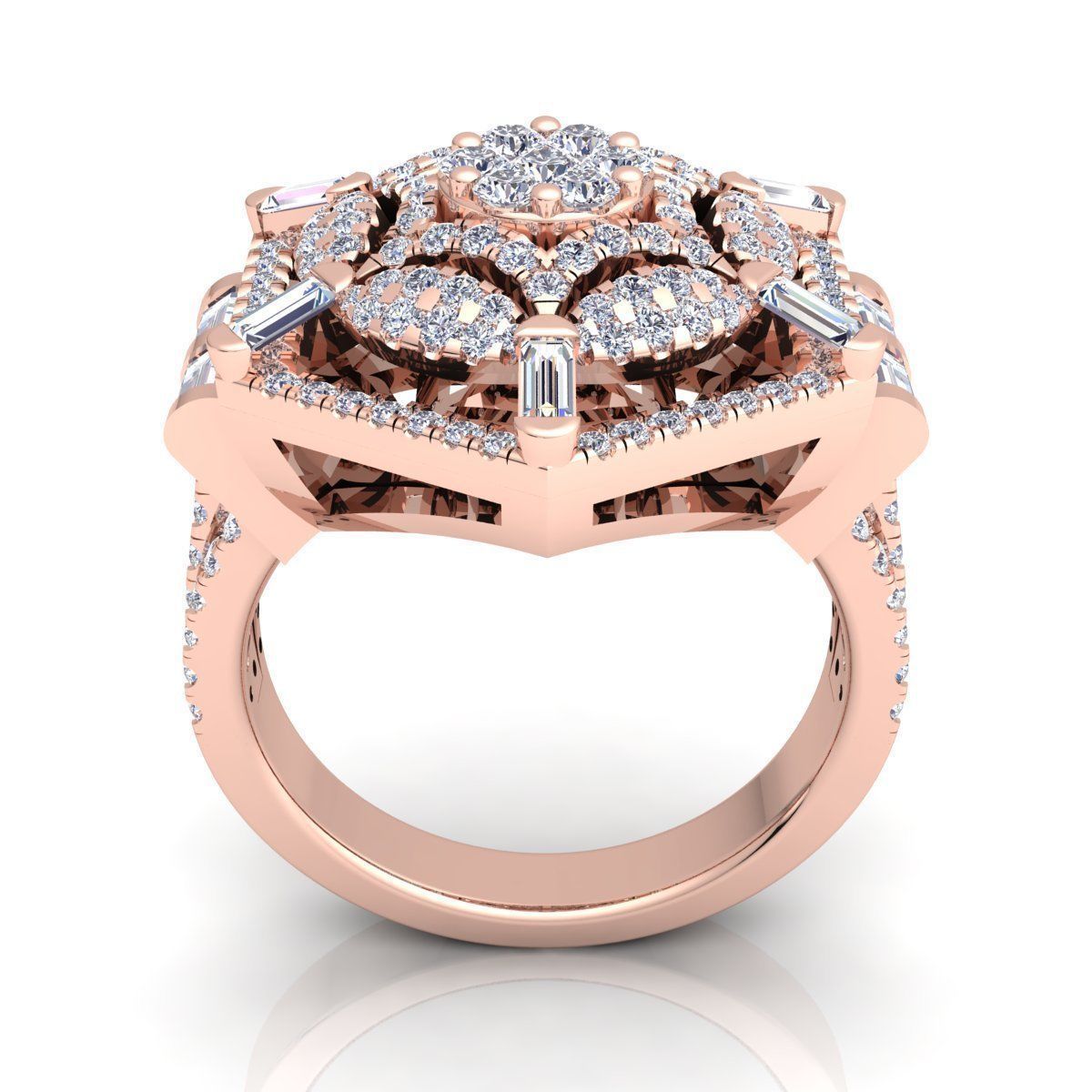 Diamond Ring  3D print model_4