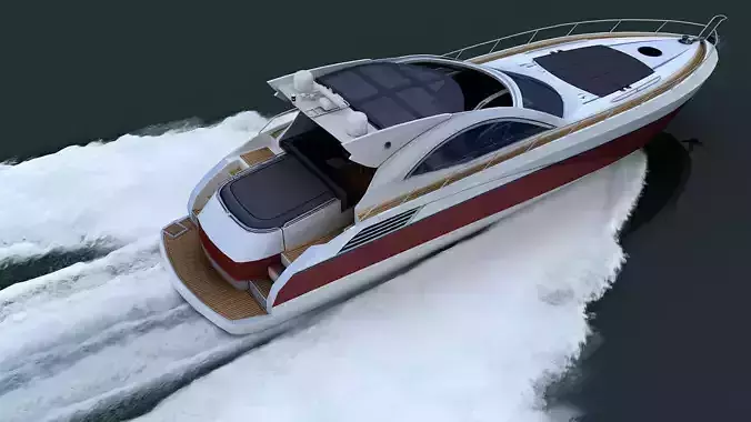 luxury yacht 1 Low-poly 3D model