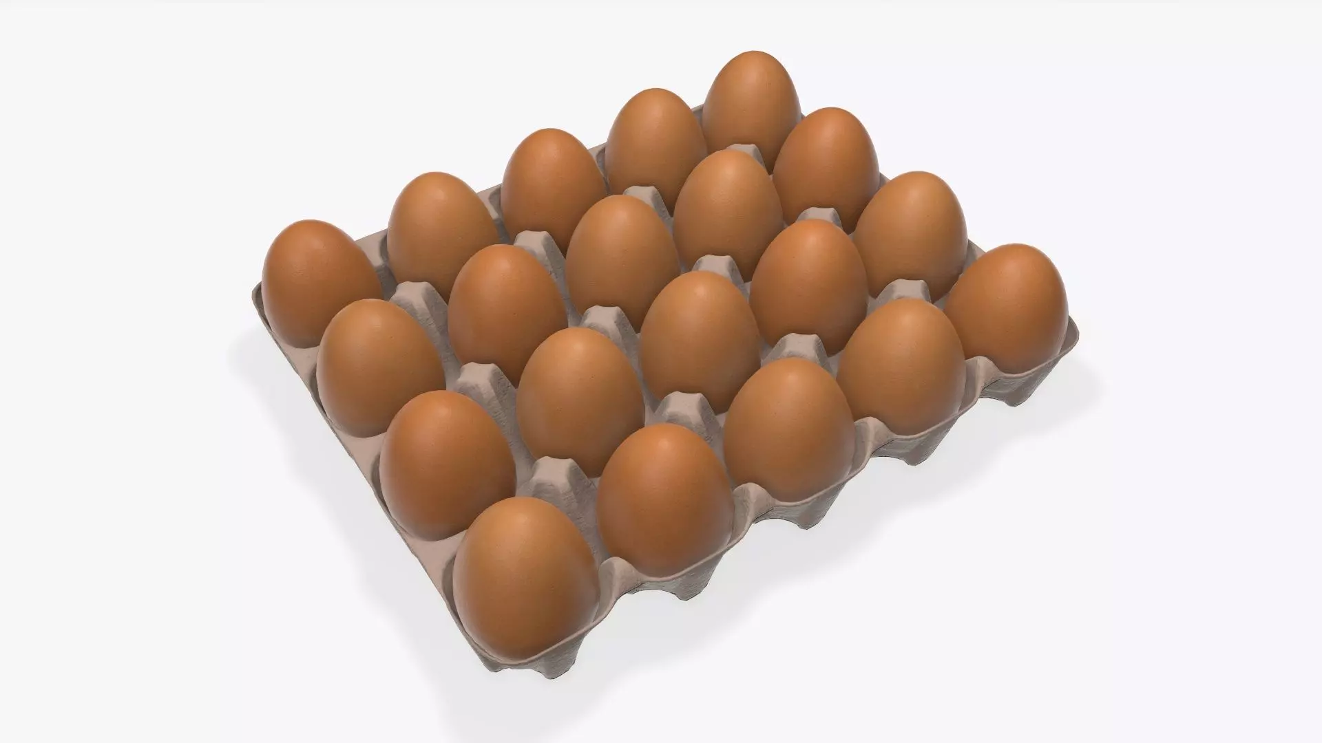 Egg paper cardboard base for 20 eggs 3D model_0