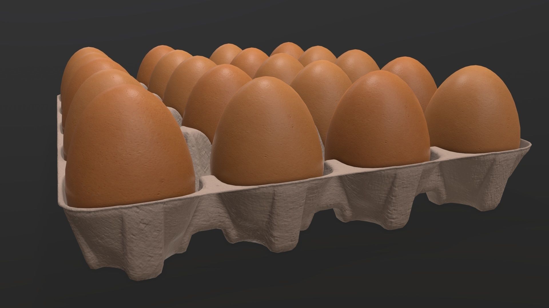 Egg paper cardboard base for 20 eggs 3D model_3