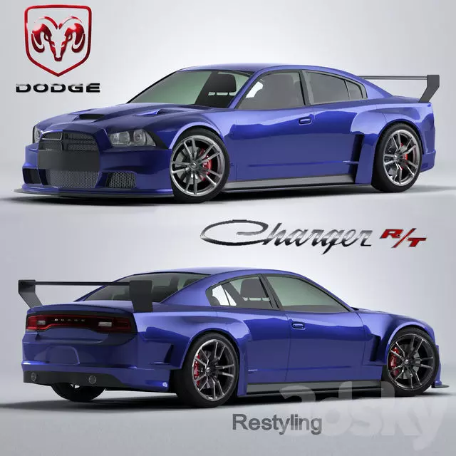 DODGE CHARGER 2012 3D Model Free low-poly 3D model