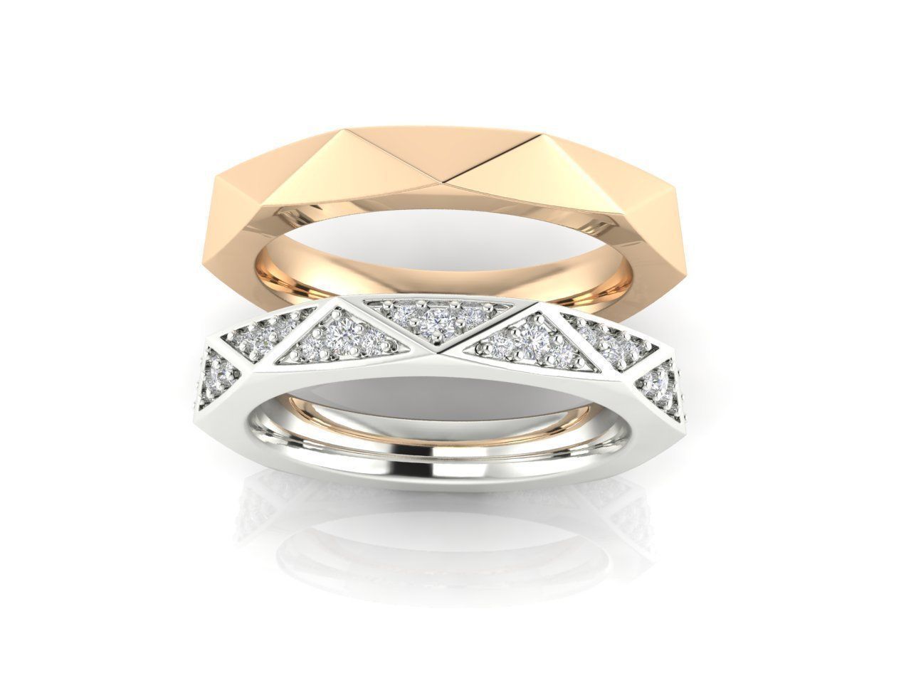 Collection 11 stack of rings with diamonds _3