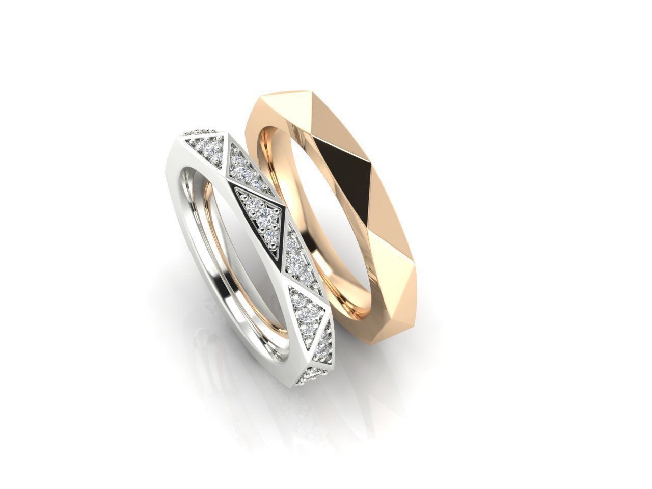 Collection 11 stack of rings with diamonds _4