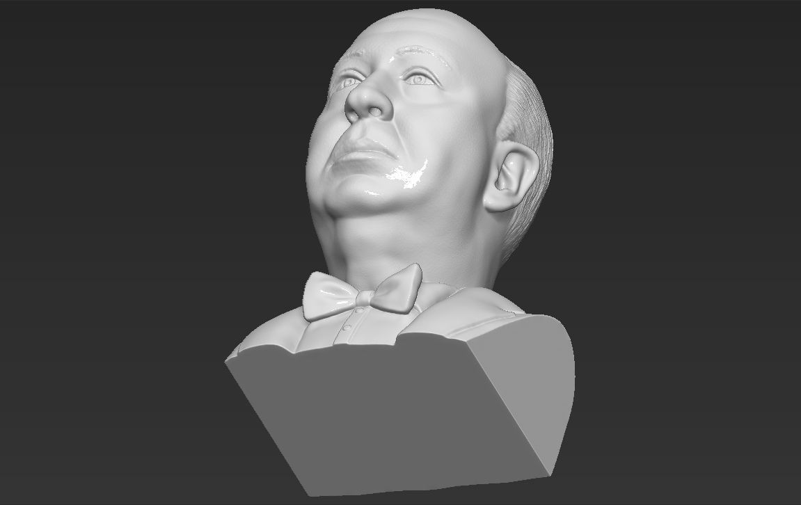Alfred Hitchcock bust 3D printing ready stl obj formats 3D print model_24