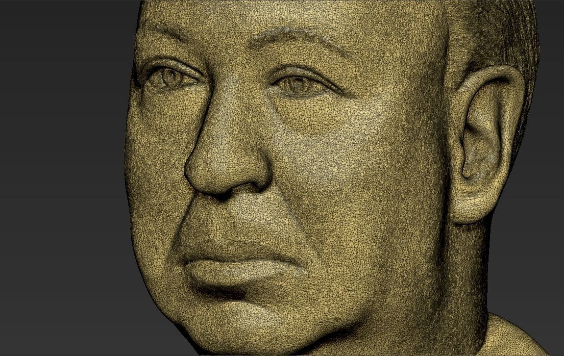 Alfred Hitchcock bust 3D printing ready stl obj formats 3D print model_29