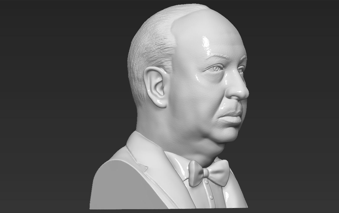 Alfred Hitchcock bust 3D printing ready stl obj formats 3D print model_12
