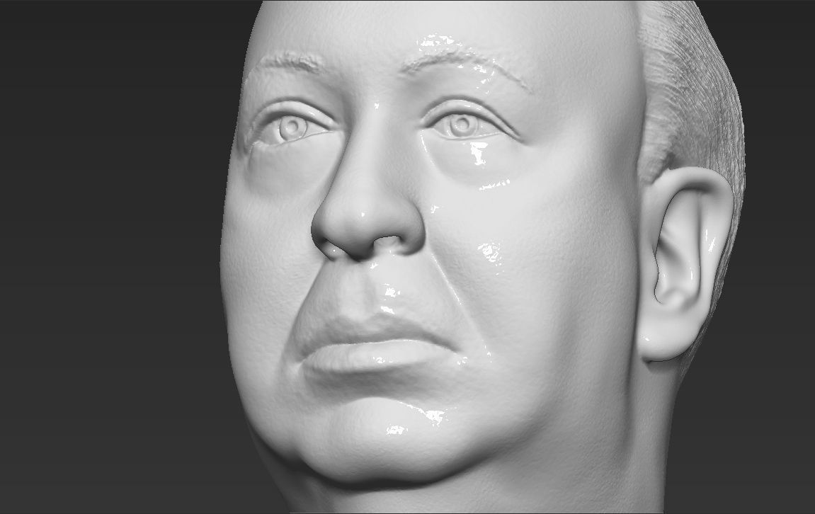 Alfred Hitchcock bust 3D printing ready stl obj formats 3D print model_21