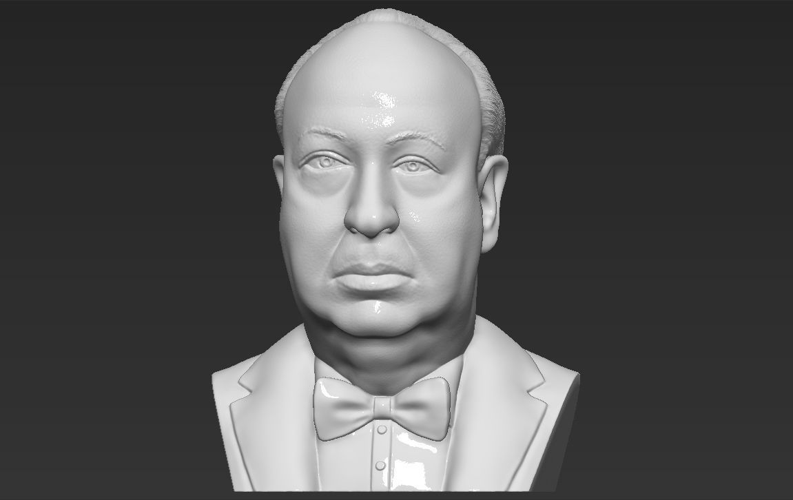 Alfred Hitchcock bust 3D printing ready stl obj formats 3D print model_5