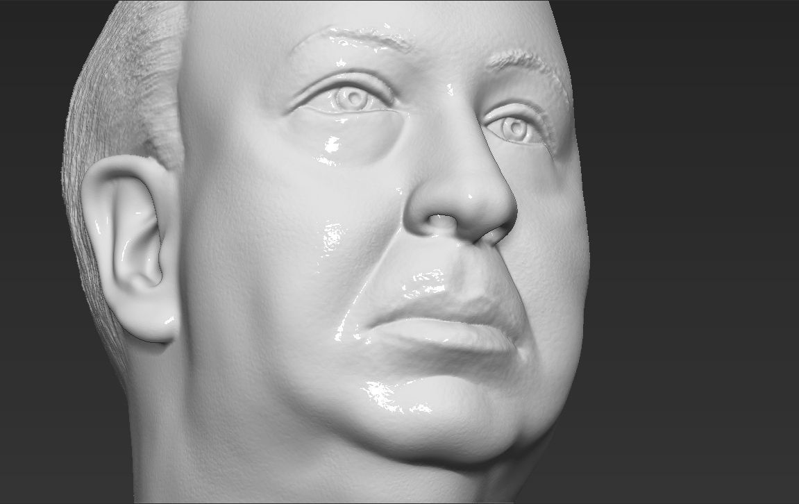Alfred Hitchcock bust 3D printing ready stl obj formats 3D print model_22