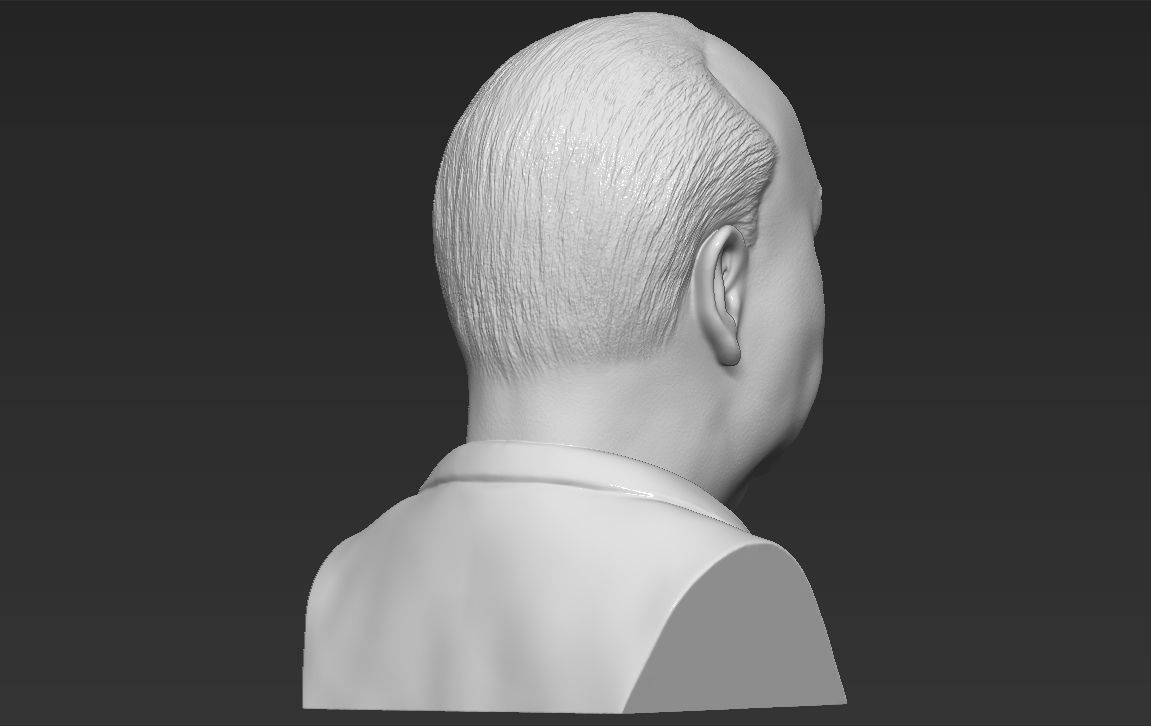 Alfred Hitchcock bust 3D printing ready stl obj formats 3D print model_10