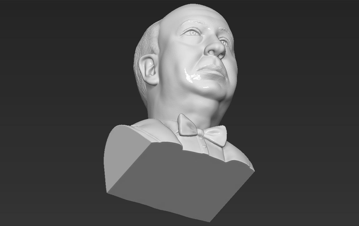 Alfred Hitchcock bust 3D printing ready stl obj formats 3D print model_23