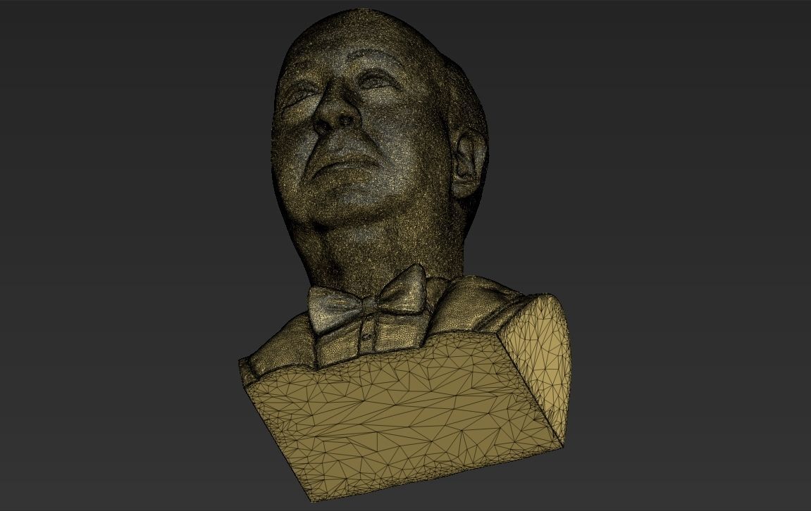 Alfred Hitchcock bust 3D printing ready stl obj formats 3D print model_30