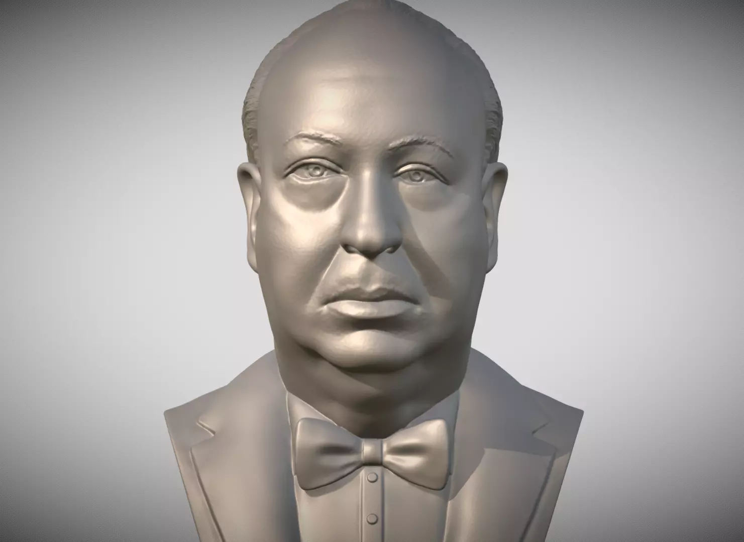 Alfred Hitchcock bust 3D printing ready stl obj formats 3D print model_0
