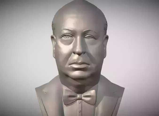 Alfred Hitchcock bust 3D printing ready stl obj formats 3D print model