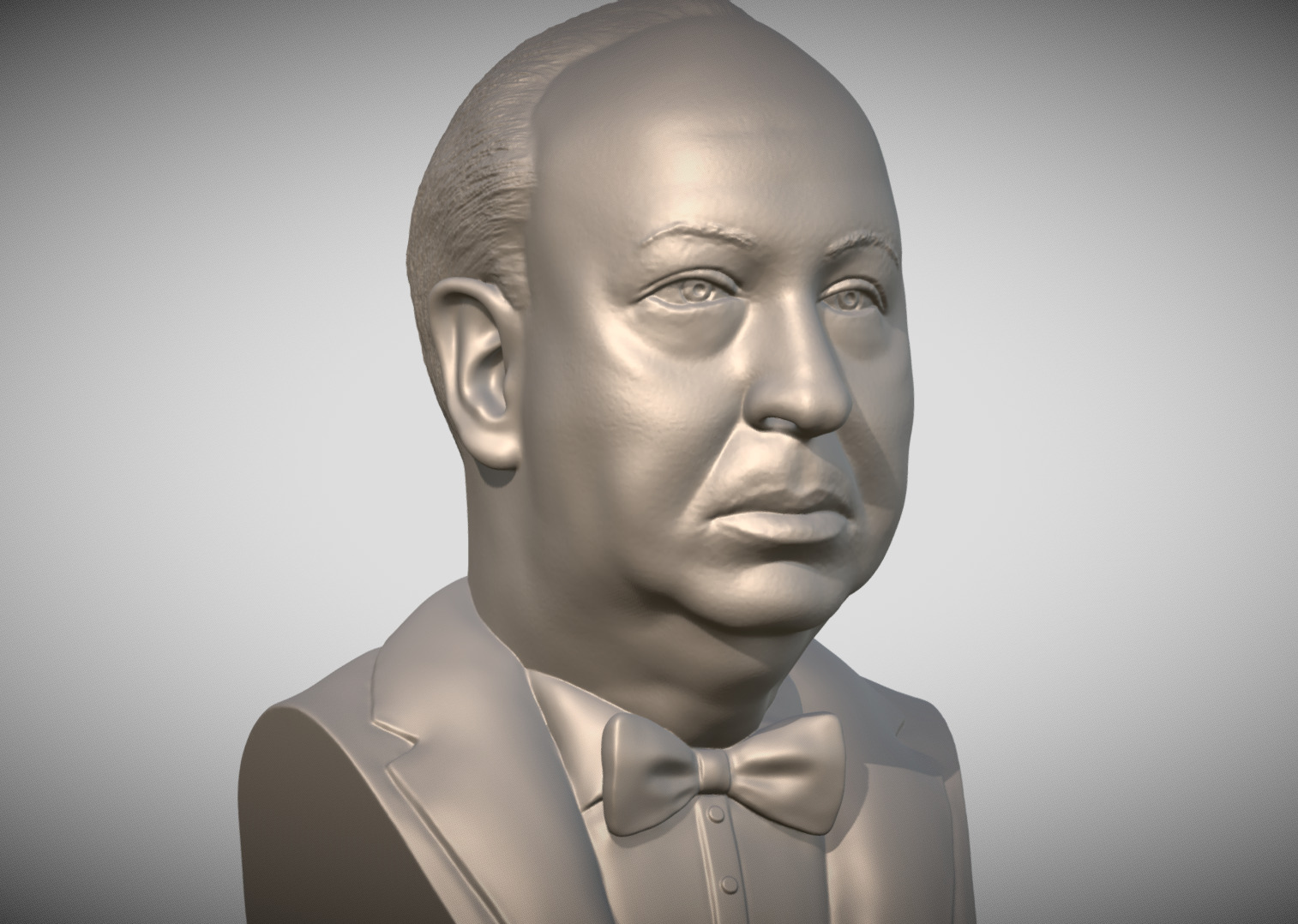 Alfred Hitchcock bust 3D printing ready stl obj formats 3D print model_2