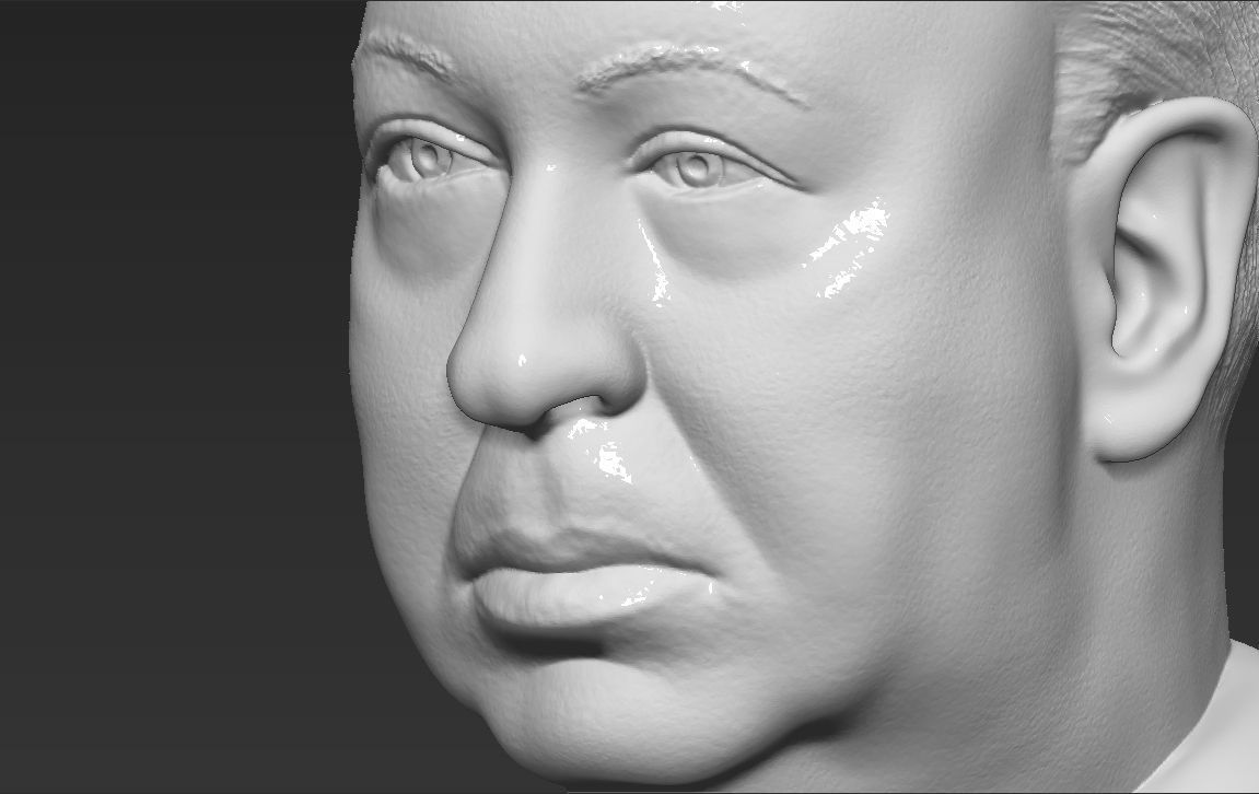 Alfred Hitchcock bust 3D printing ready stl obj formats 3D print model_20