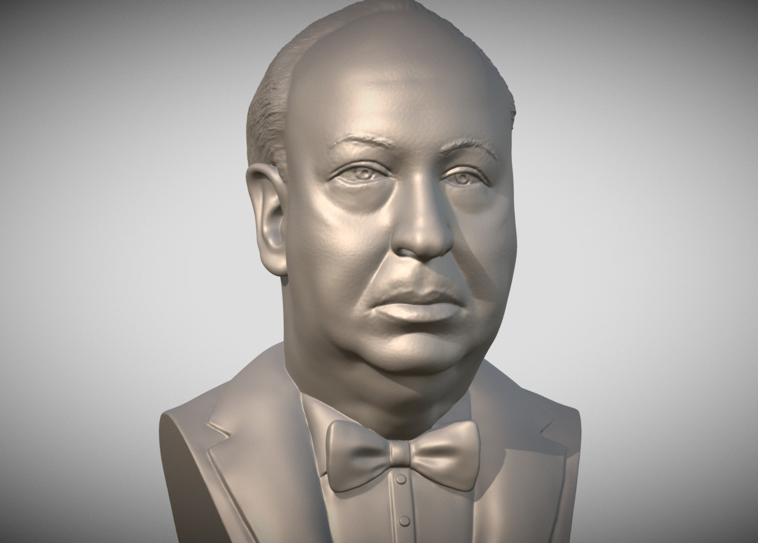 Alfred Hitchcock bust 3D printing ready stl obj formats 3D print model_3