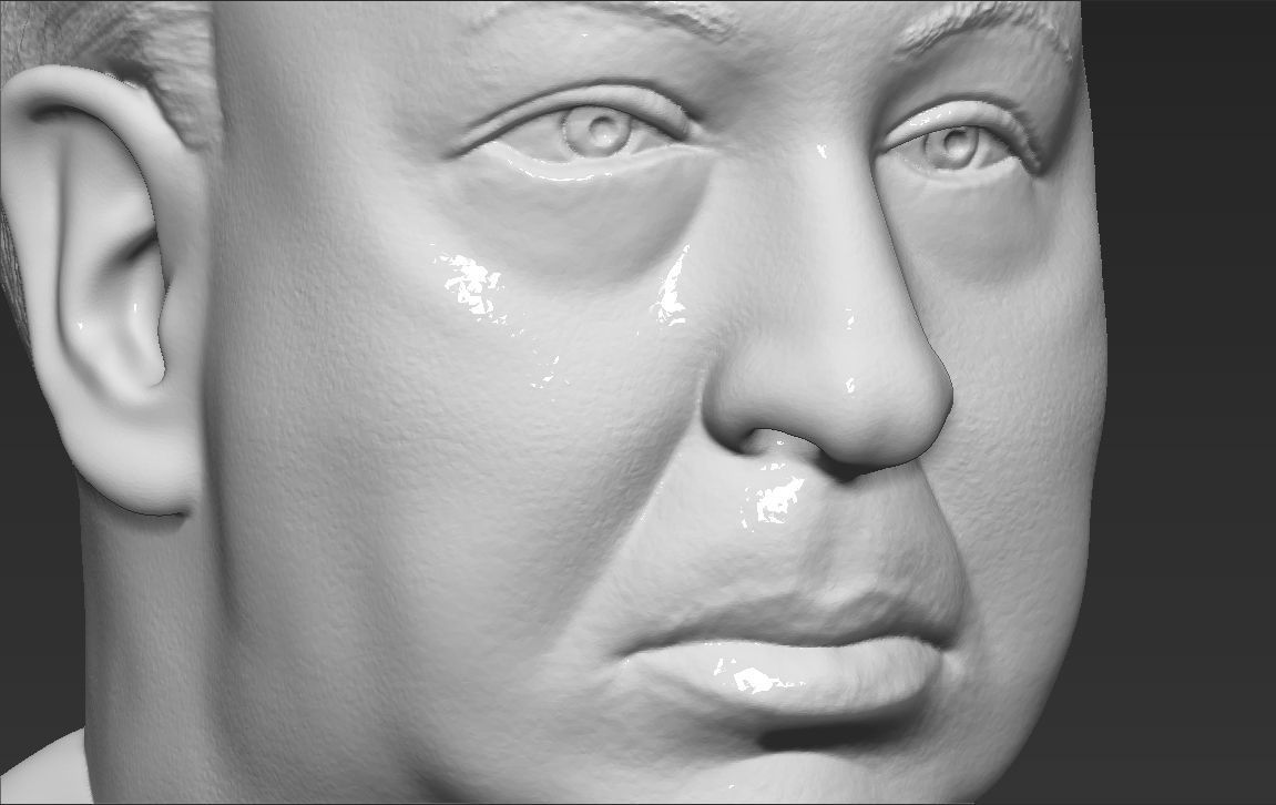 Alfred Hitchcock bust 3D printing ready stl obj formats 3D print model_19