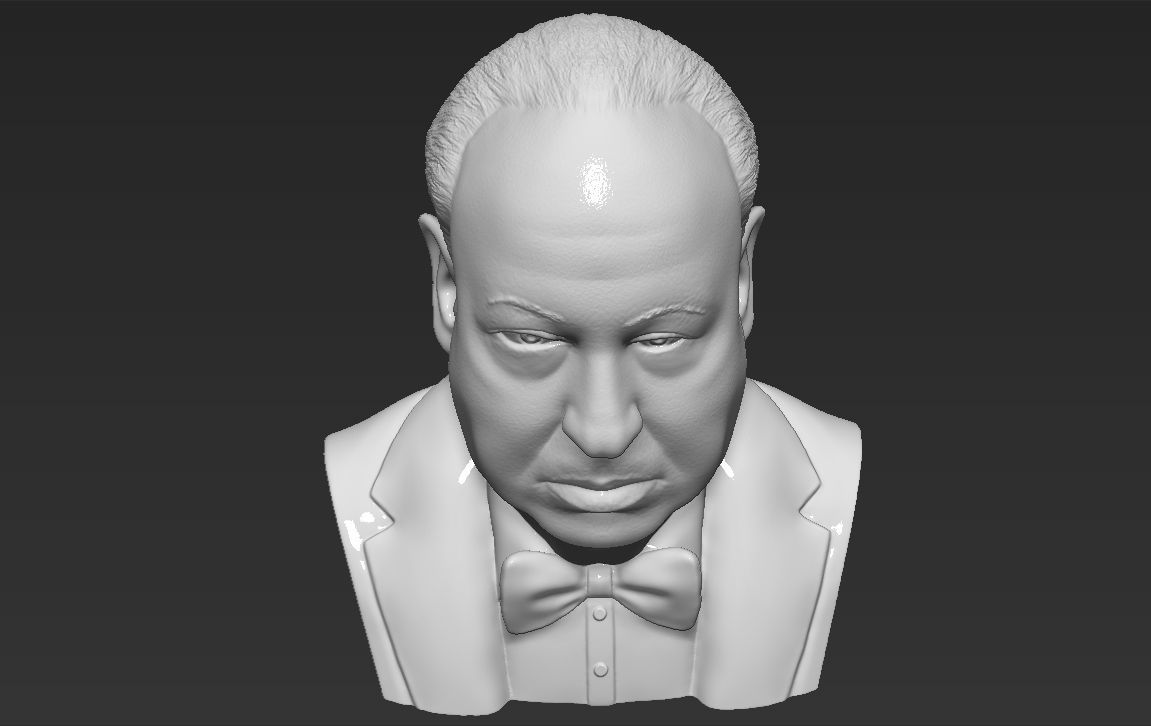 Alfred Hitchcock bust 3D printing ready stl obj formats 3D print model_17