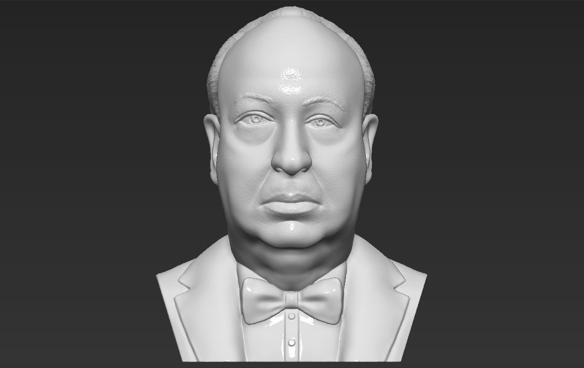 Alfred Hitchcock bust 3D printing ready stl obj formats 3D print model_4