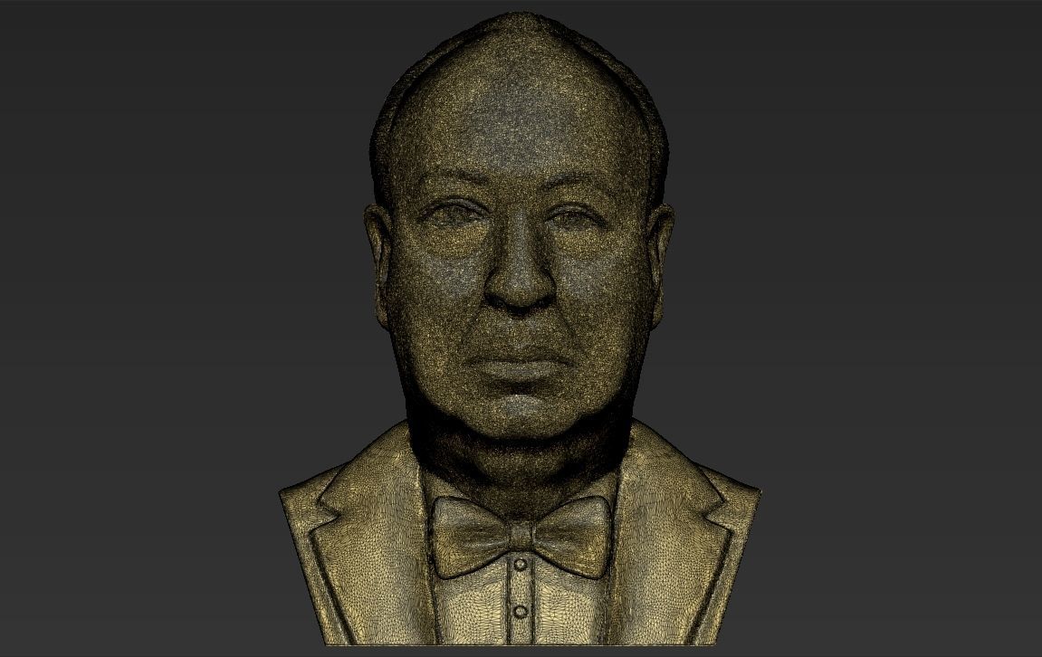 Alfred Hitchcock bust 3D printing ready stl obj formats 3D print model_27