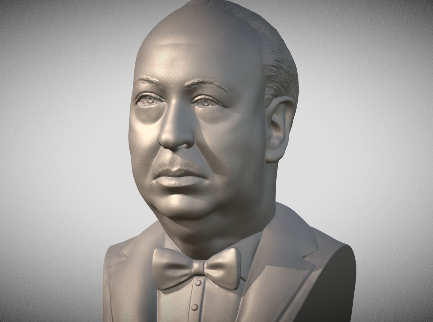 Alfred Hitchcock bust 3D printing ready stl obj formats 3D print model_1