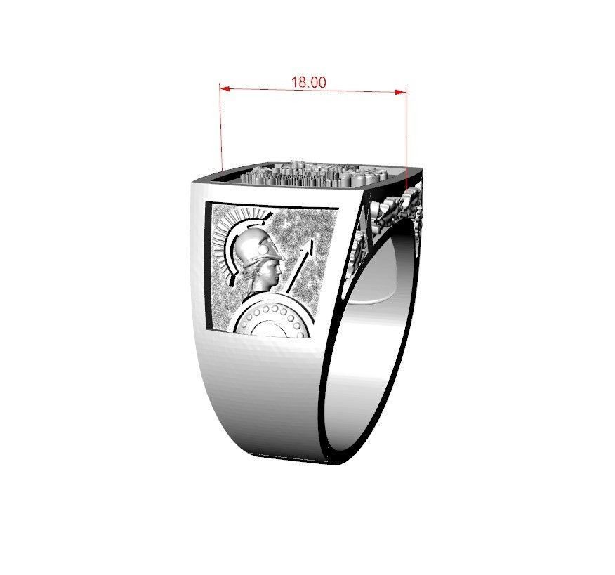 Italian coat of arms and  Athena 3D print model_1