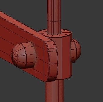 Untitled five light chandelier with brass and glass shades 3D model_2