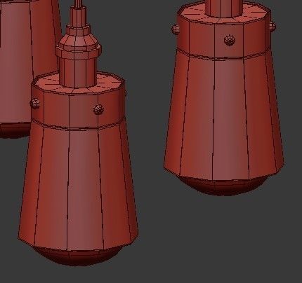 Untitled five light chandelier with brass and glass shades 3D model_3