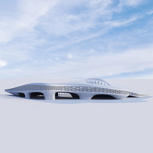 Futuristic building collection 3D Model Pack 7