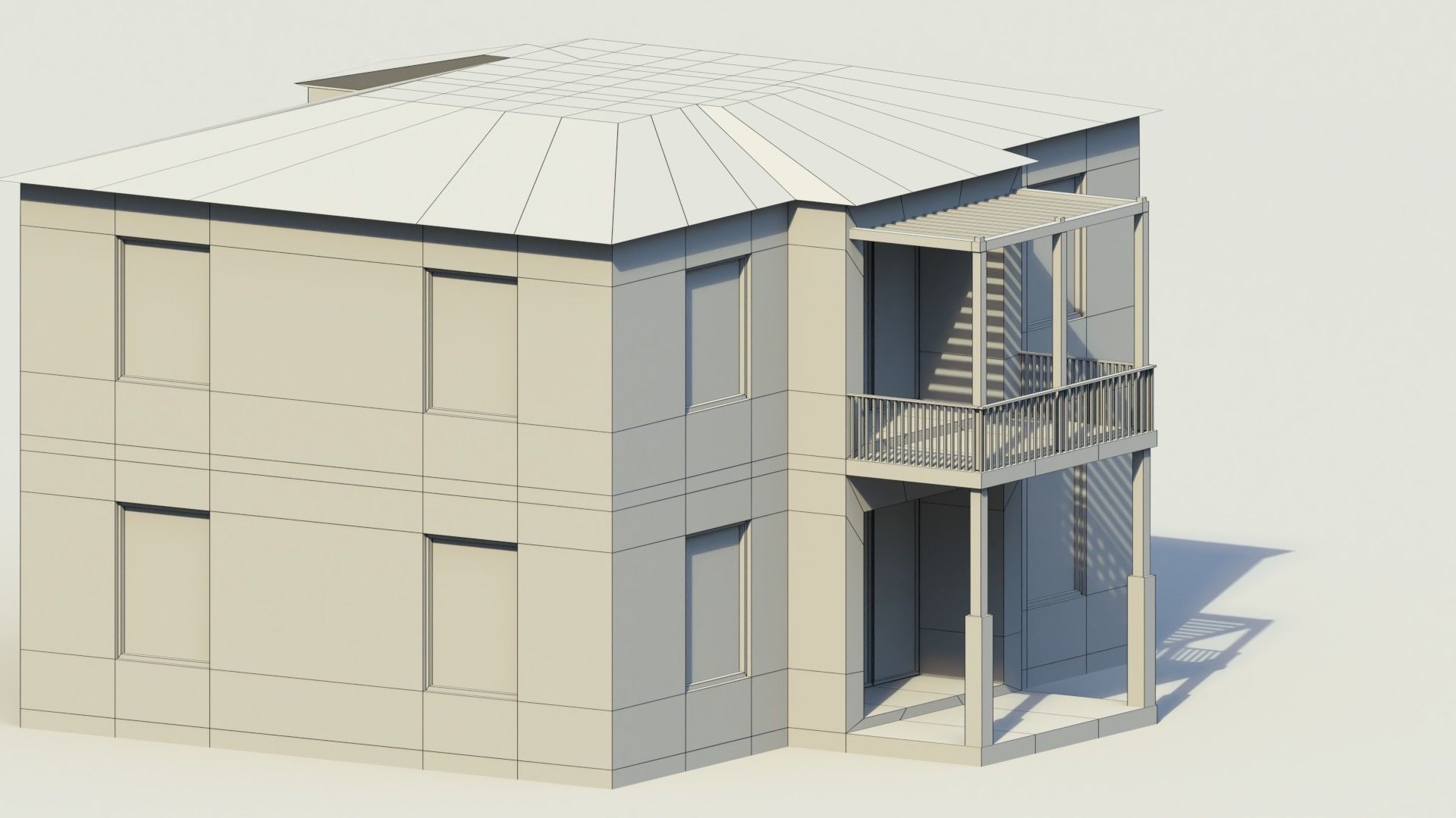 Low Poly Summer Cottage Low-poly 3D model_6