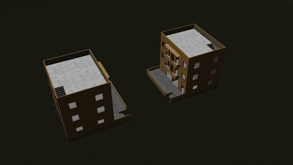 Interior and Exterior Buildings 3D model_1