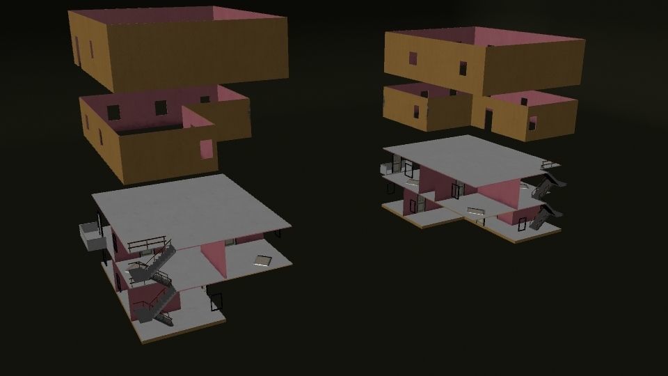 Interior and Exterior Buildings 3D model_4