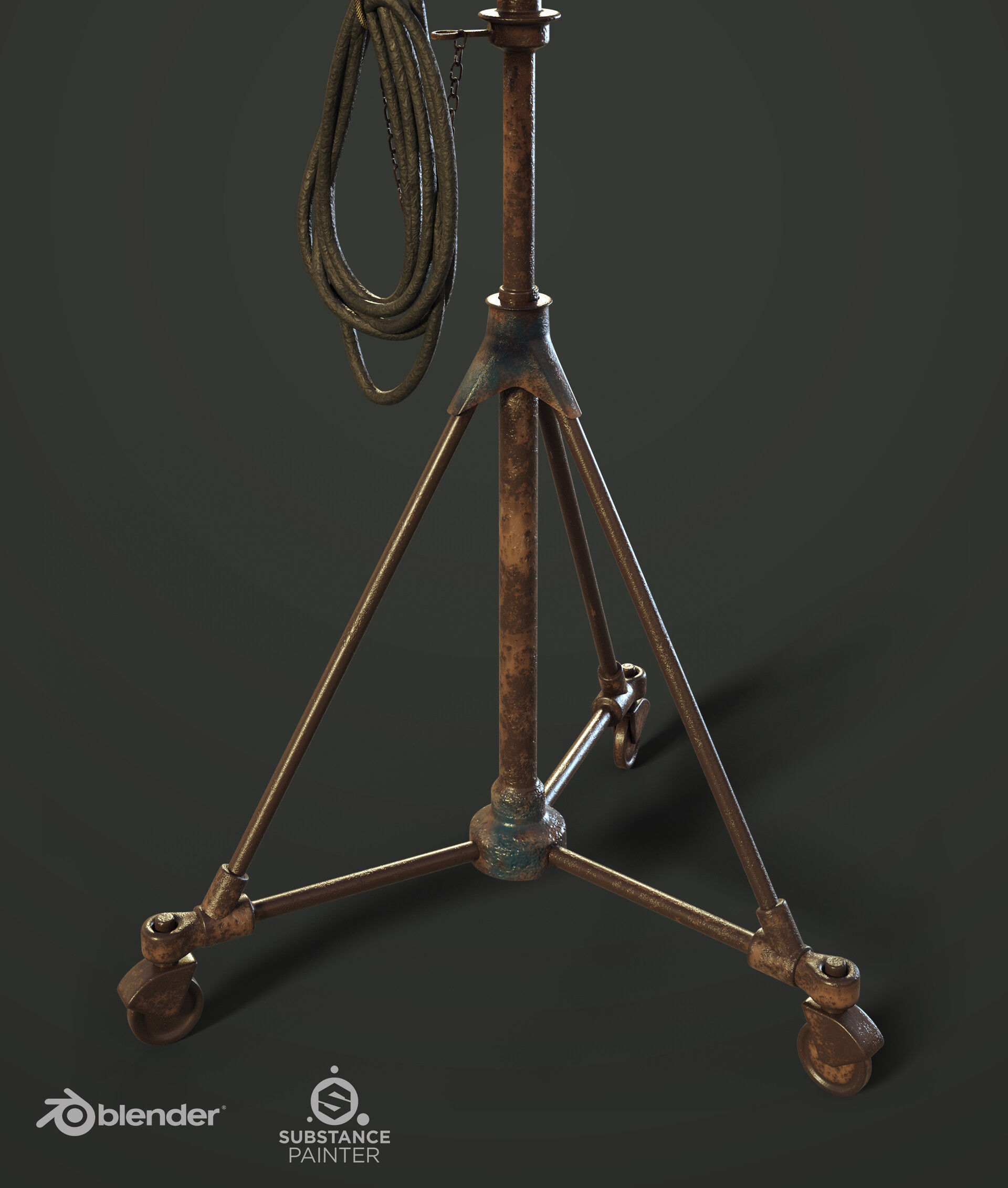 Vintage spot light 3D model_1