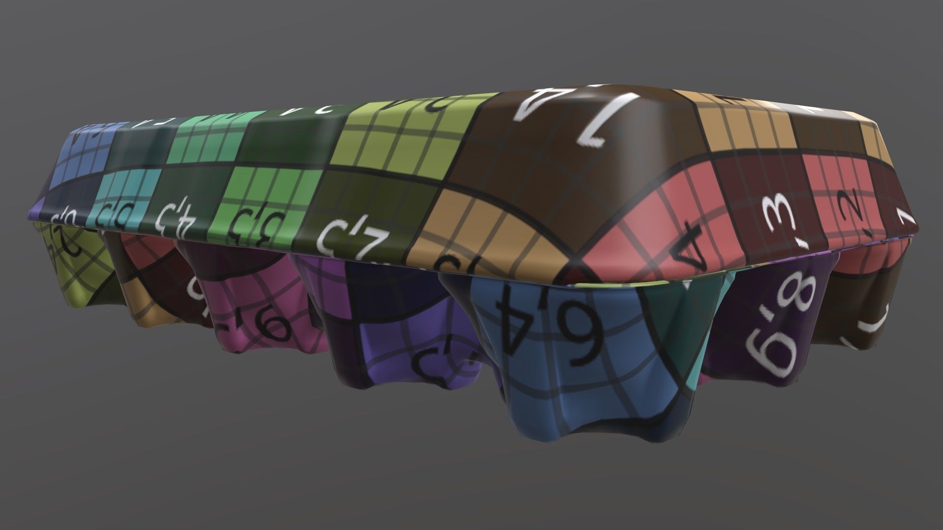 Egg paper mock-up cardboard package for 15 eggs 3D model_11