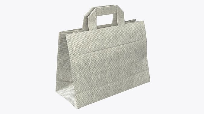Fabric gift food store bag medium with handle 3D model