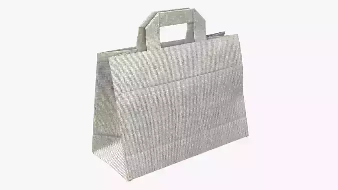 Fabric gift food store bag medium with handle 3D model