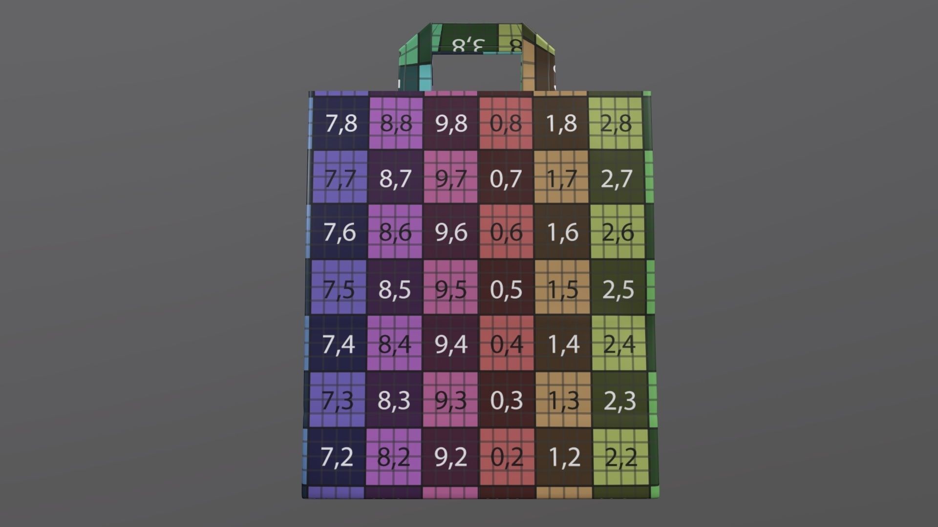 Paper gift food store bag large with handle 3D model_10