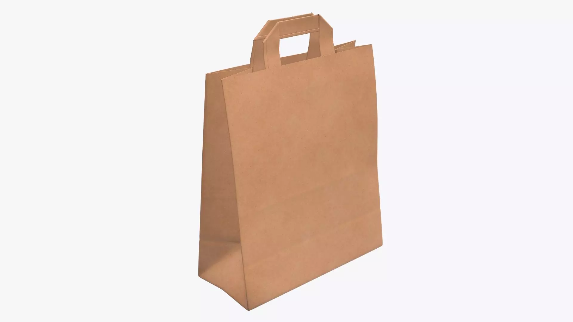 Paper gift food store bag large with handle 3D model_0