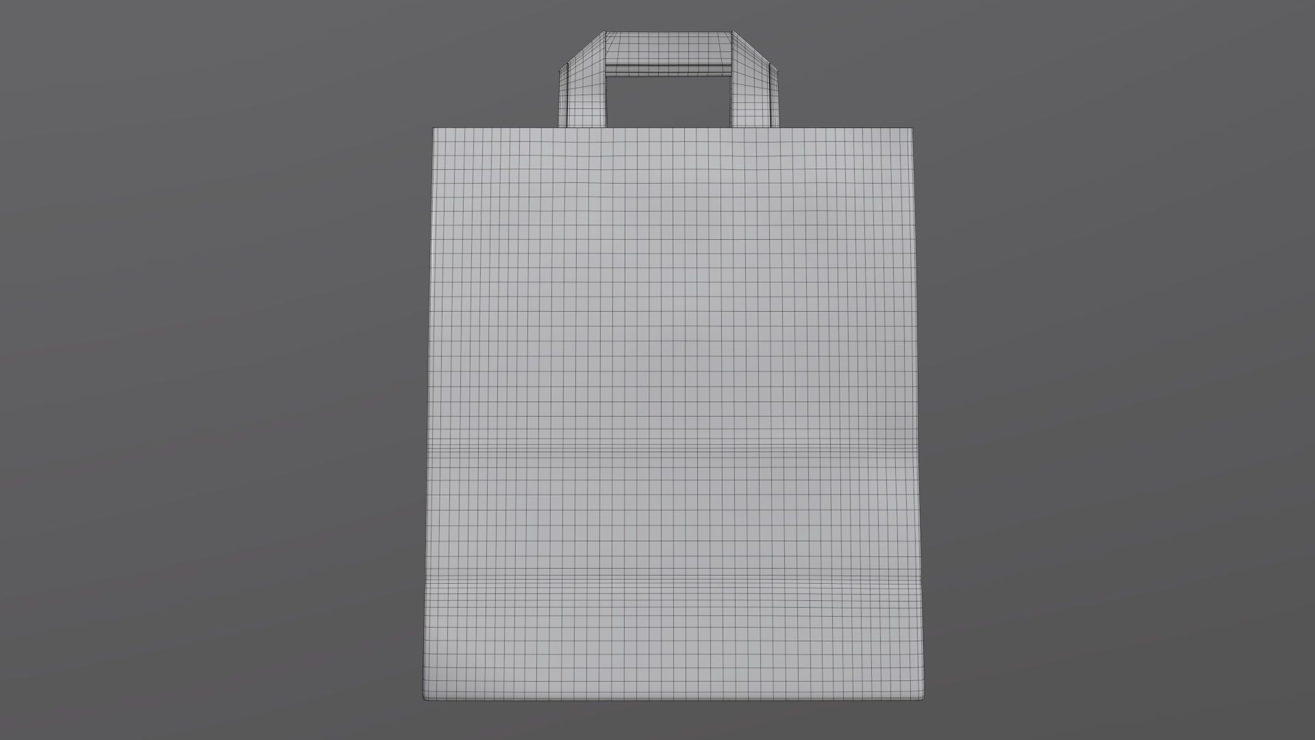 Paper gift food store bag large with handle 3D model_6